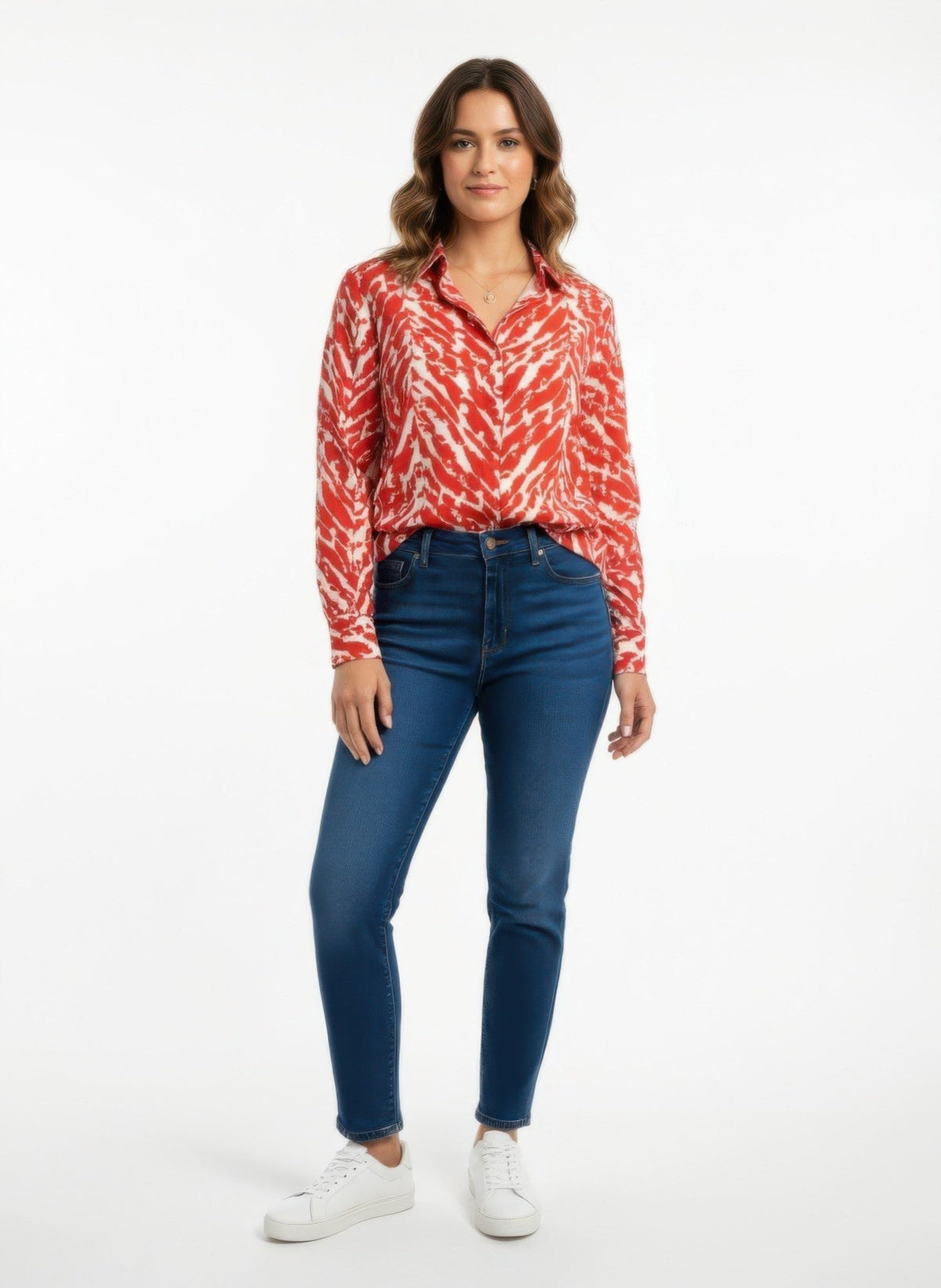 Zebra Print Button-up Shirt