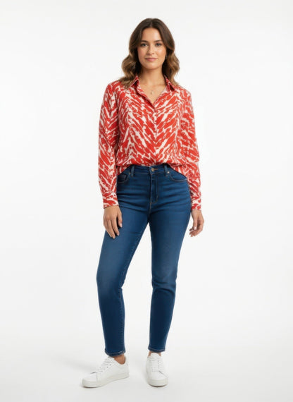Zebra Print Button-up Shirt