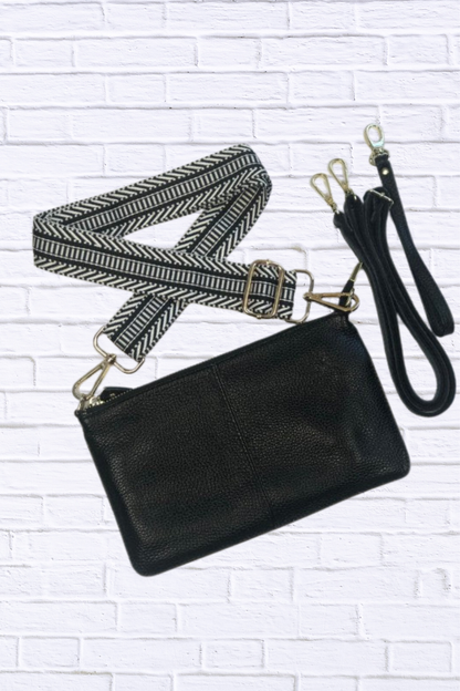 Tonya Leather Crossbody Black One Size
