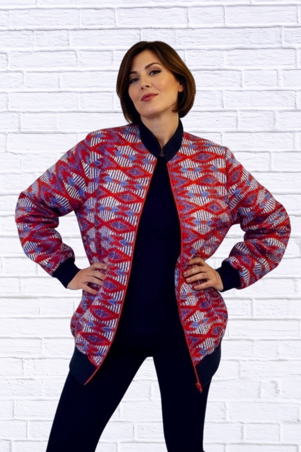 Maddy Traditional Bomber 36 Blue and Red