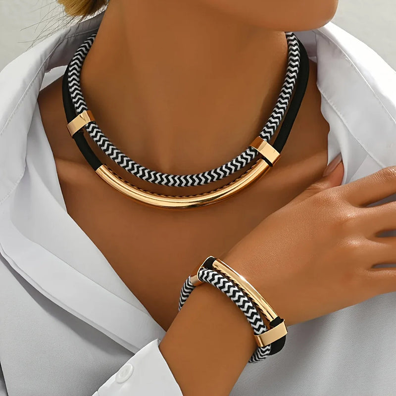 Chloé Montclair Braided Necklace and Bracelet Set