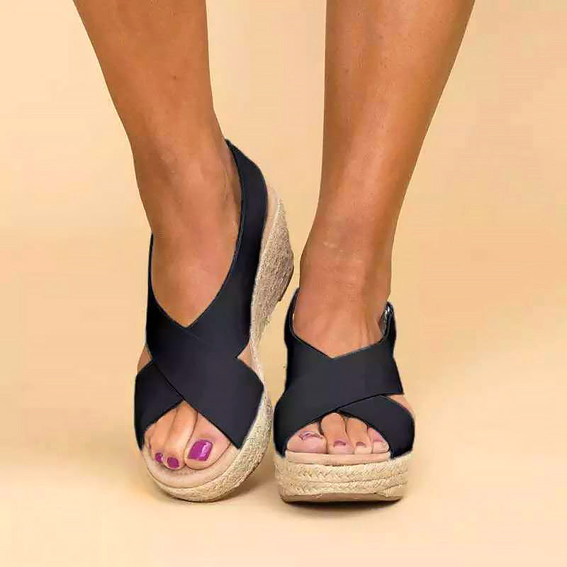 Chloé Montclair Cross-Strap Wedge Sandals