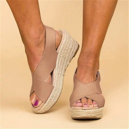 Chloé Montclair Cross-Strap Wedge Sandals