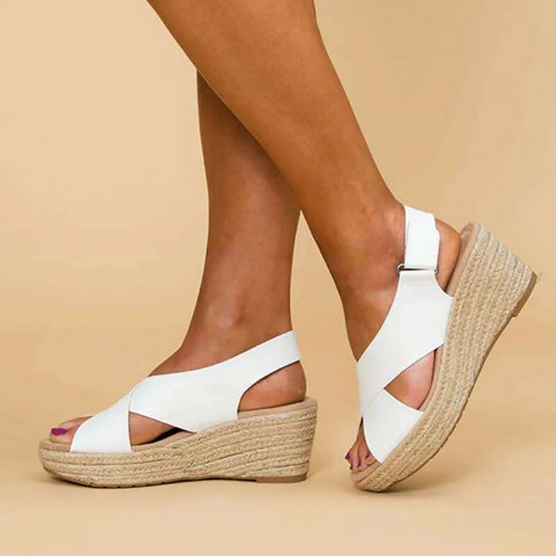 Chloé Montclair Cross-Strap Wedge Sandals