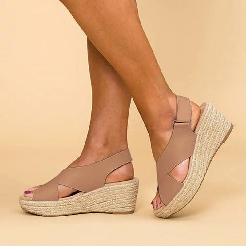 Chloé Montclair Cross-Strap Wedge Sandals