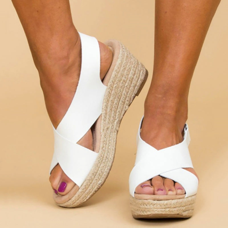 Chloé Montclair Cross-Strap Wedge Sandals