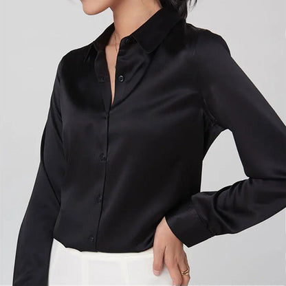 Chloé Montclair Satin Button-Up Blouse