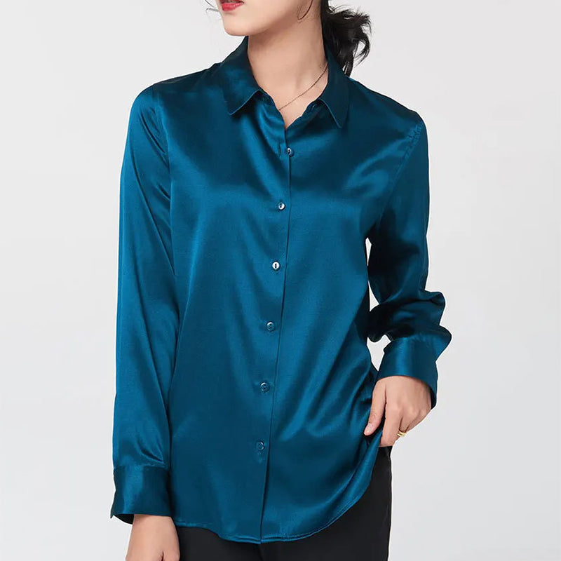Chloé Montclair Satin Button-Up Blouse