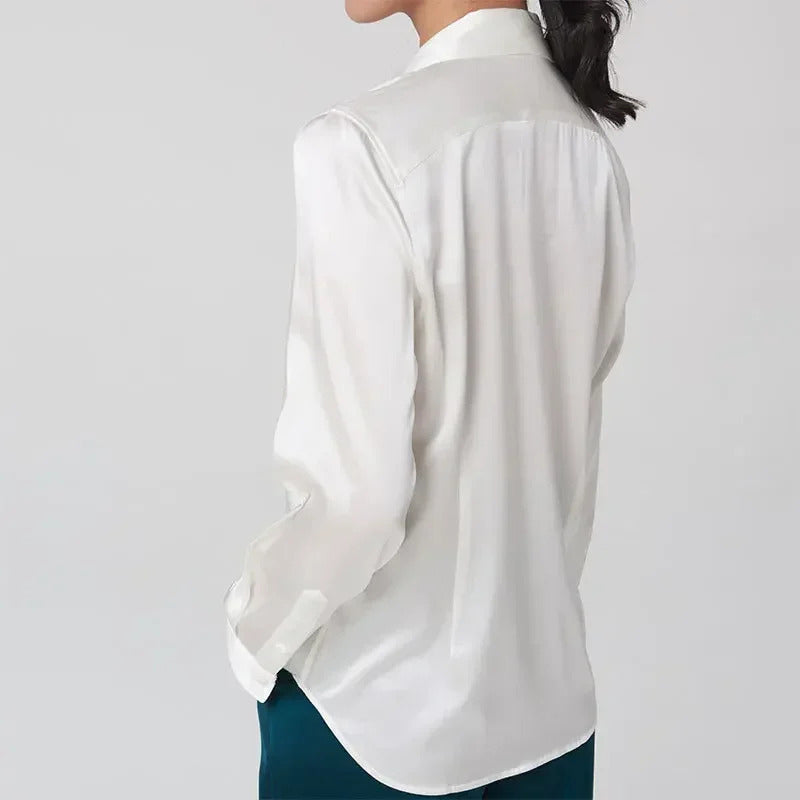 Chloé Montclair Satin Button-Up Blouse