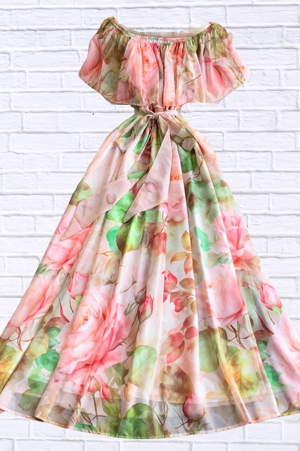Floral Off-Shoulder A-Line Dress for Women