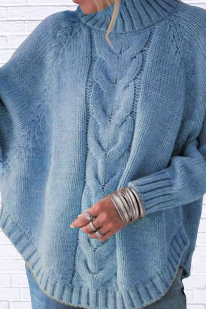 Full Size Cable-Knit Long Sleeve Sweater Plus Size