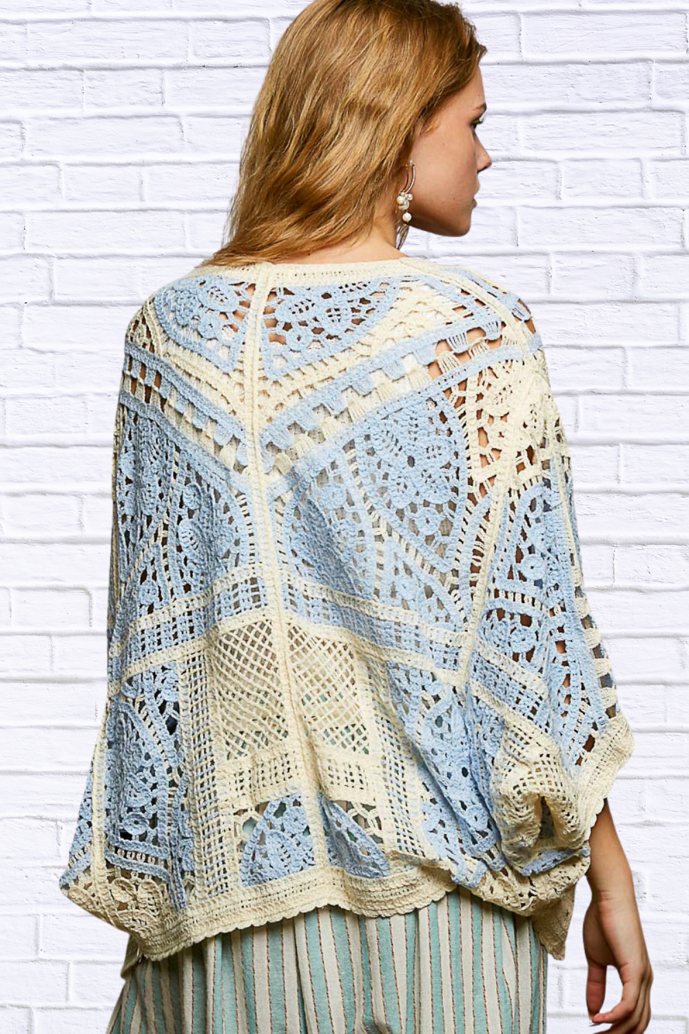 Golden Glow Open Front Crochet Cardigan with Scalloped Edge