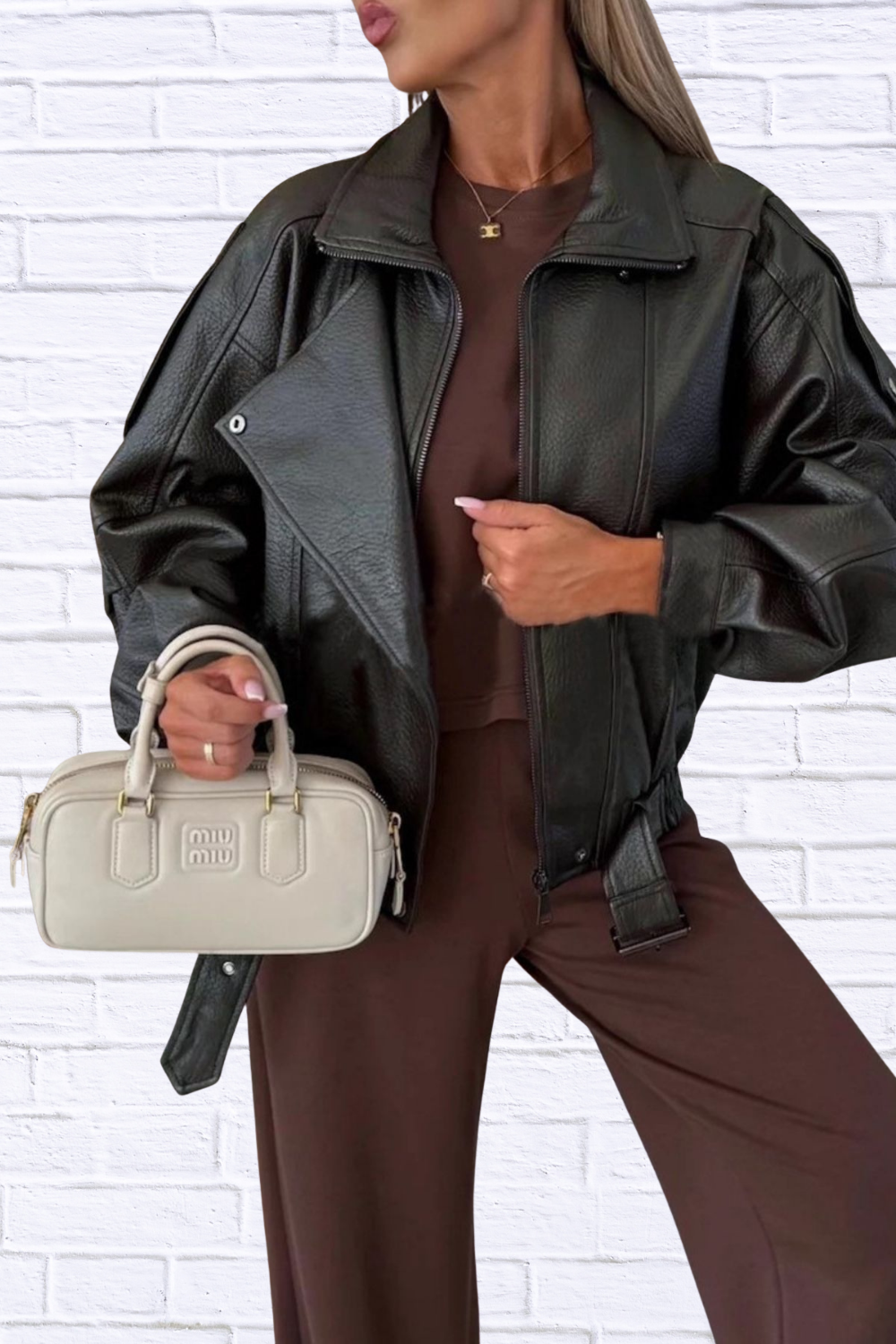 Leather Zip Up Jacket