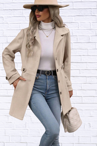 Collared Neck Button Up Coat