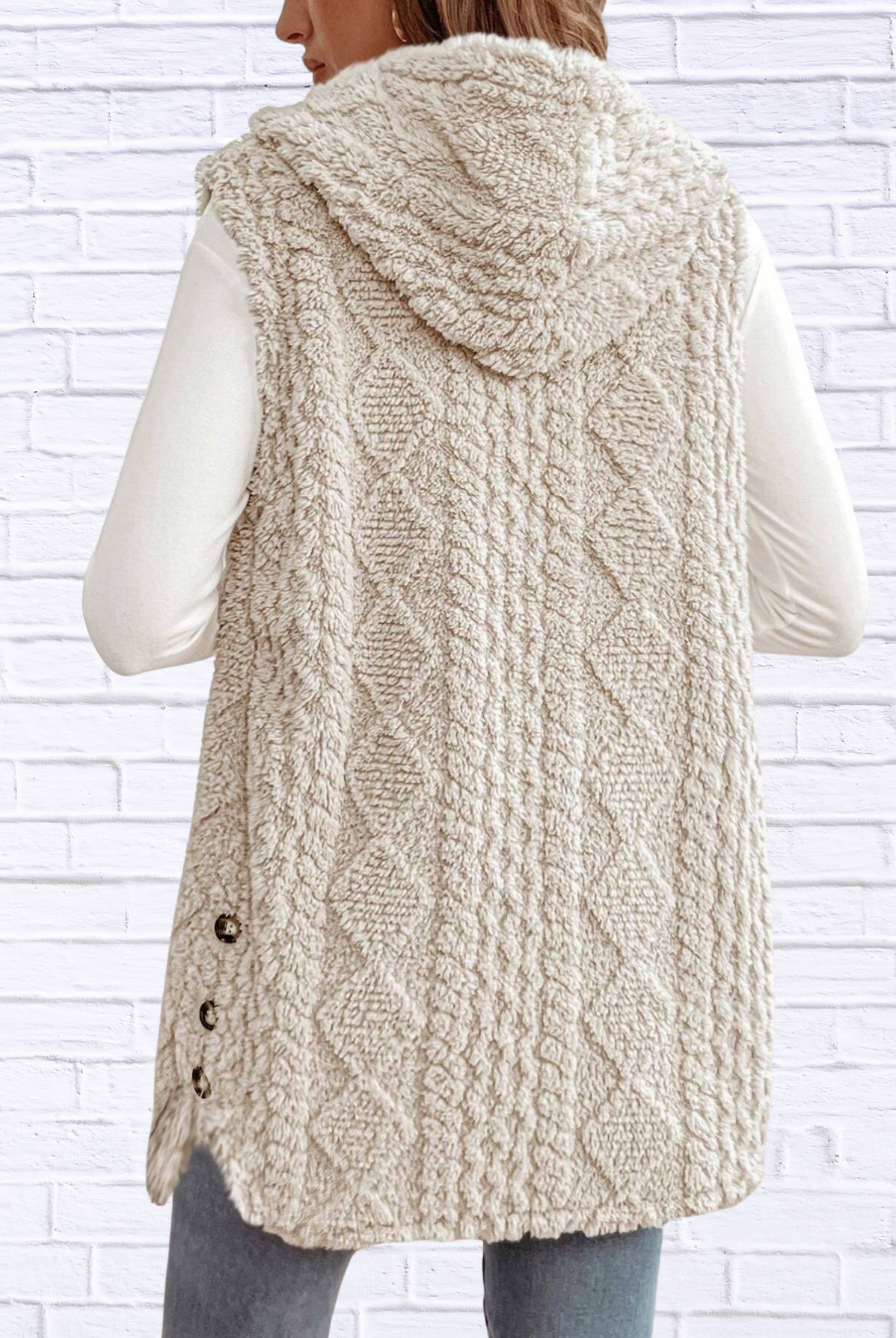 Cozy Sherpa Fleece Hooded Vest Coat