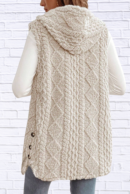Cozy Sherpa Fleece Hooded Vest Coat