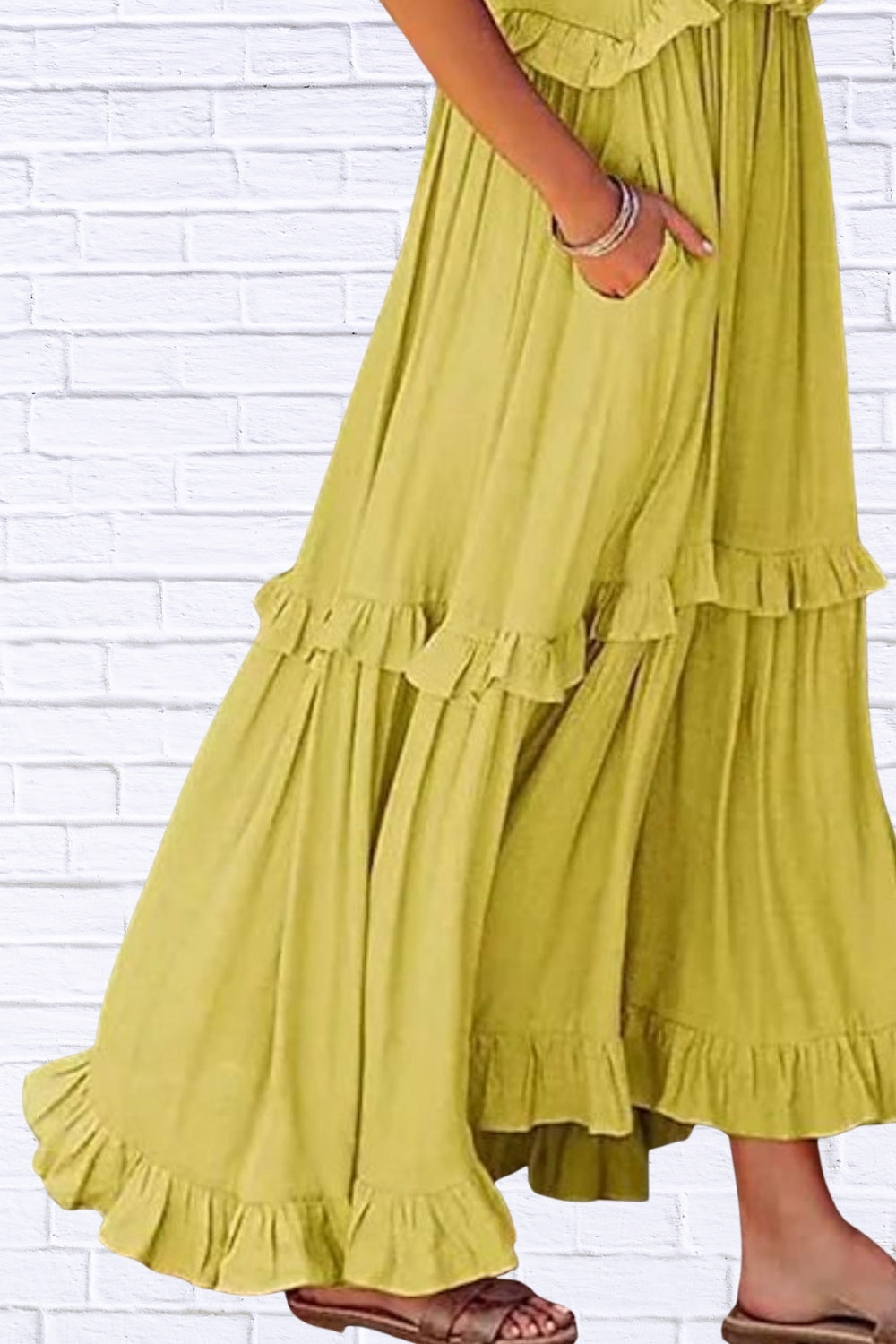 Ruffled Sleeveless Maxi Dress | Flowy & Feminine