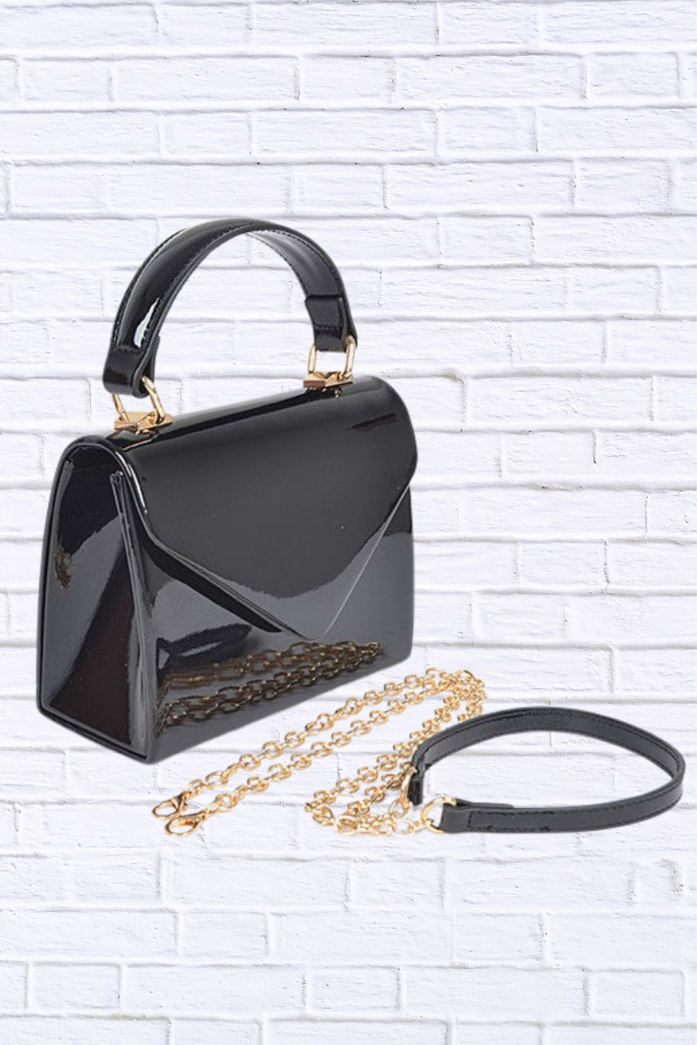 Patent Leather Top Handle Swing Bag