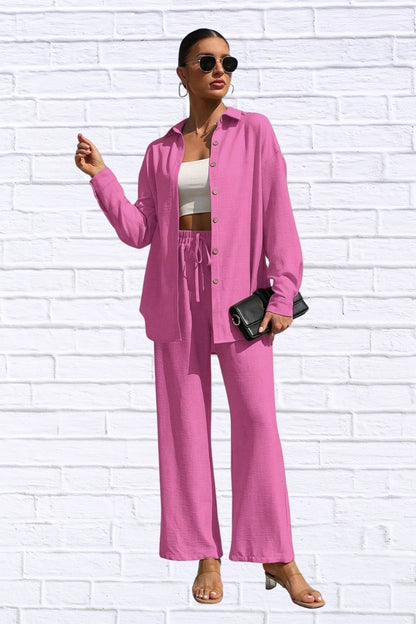 Button Up Shirt & Pants Set | Women’s Matching Outfit