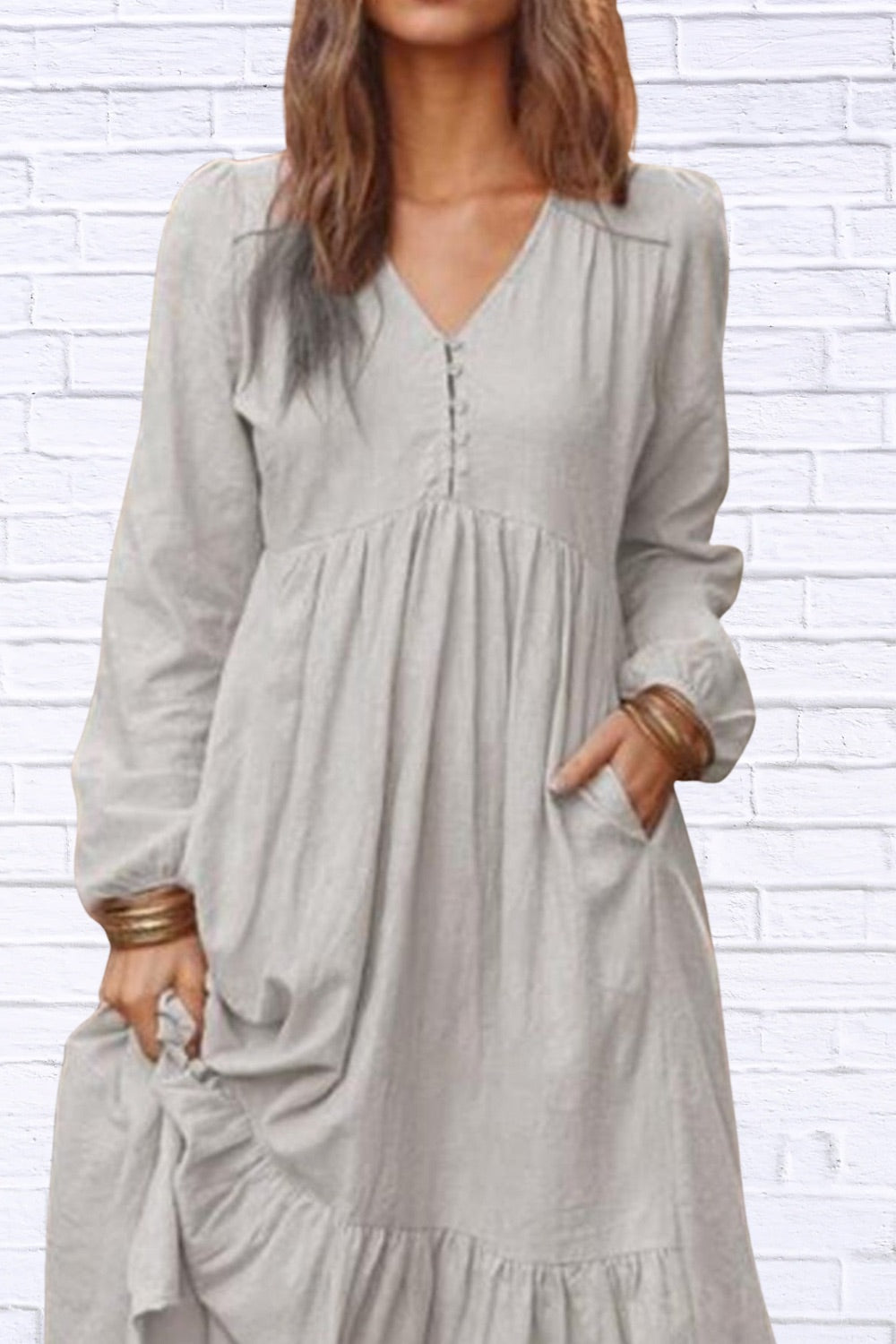 Plus Size V-Neck Tiered Maxi Dress | Flowy & Chic