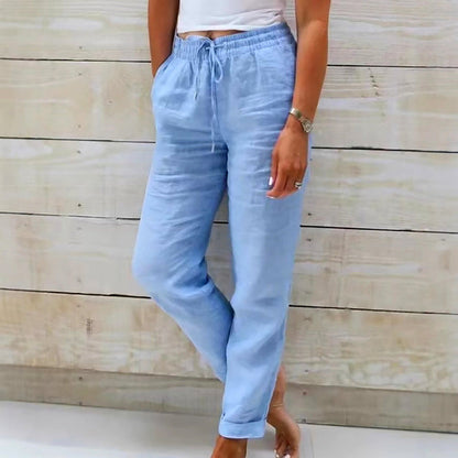 Elise Leroy Drawstring Pants with Elastic Waist