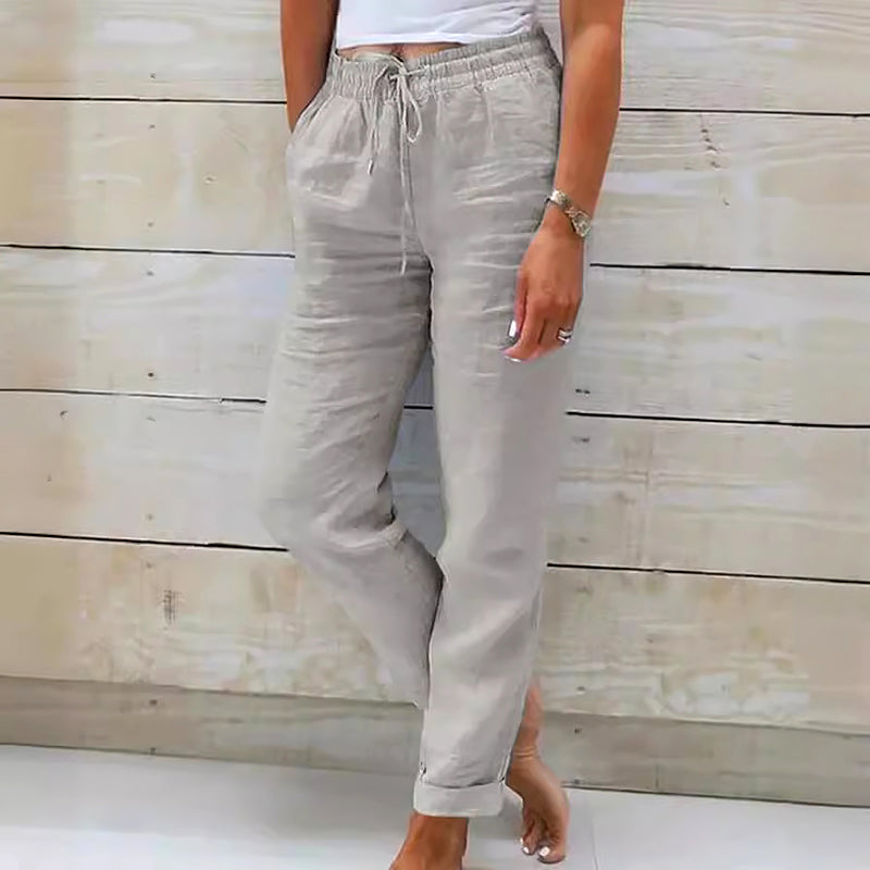 Elise Leroy Drawstring Pants with Elastic Waist