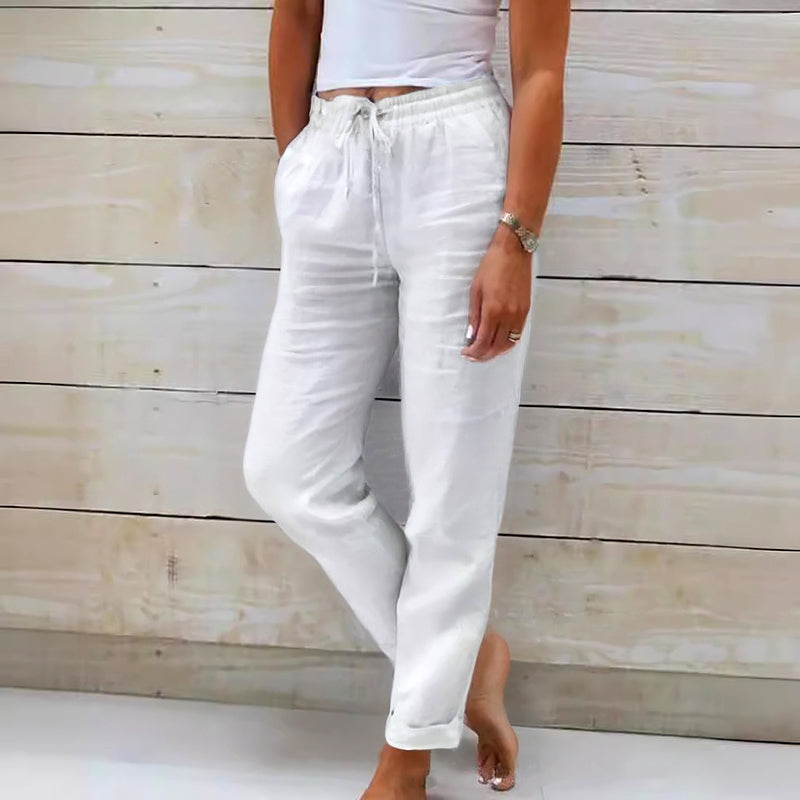 Elise Leroy Drawstring Pants with Elastic Waist