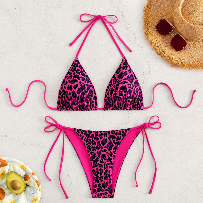 Ella - Women's Leopard Tie-Side Bikini Set