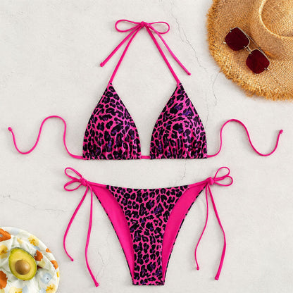 Ella - Women's Leopard Tie-Side Bikini Set