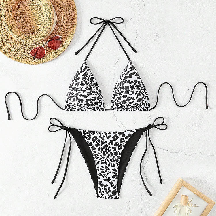 Ella - Women's Leopard Tie-Side Bikini Set