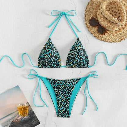Ella - Women's Leopard Tie-Side Bikini Set