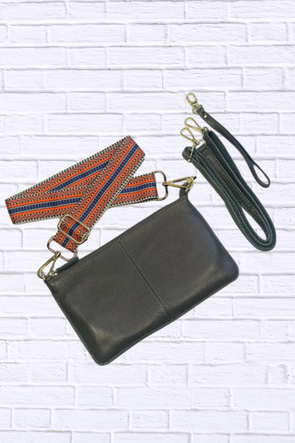 Tonya Leather Crossbody Gray One Size