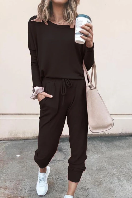 Clidress Comfy T-shirt&Pants Two Pieces Set