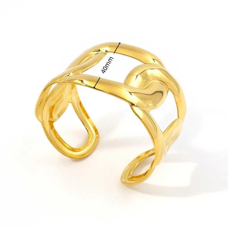 Designer Chunky 18K Gold Plated Tarnish Free Cuff Bangle