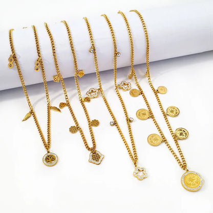 Trendy Elegant 18K Gold Plated Coin Necklace