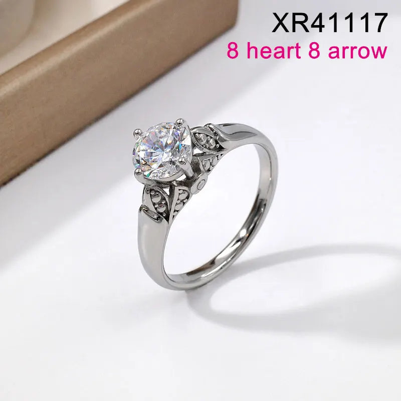 18K PVD Gold Plated 7mm Zircon Luxury Ring