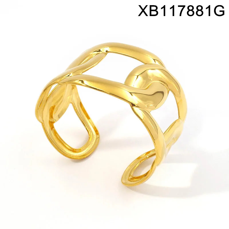 Designer Chunky 18K Gold Plated Tarnish Free Cuff Bangle