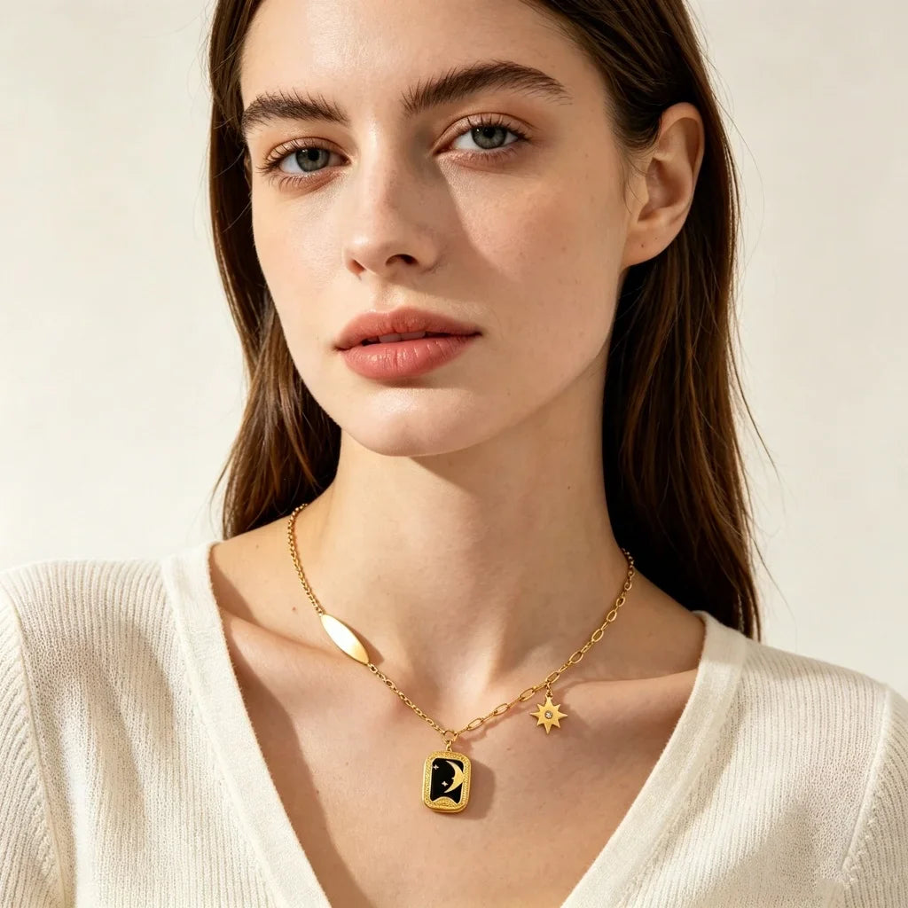 18K Gold Plated Pendant Chain Necklace
