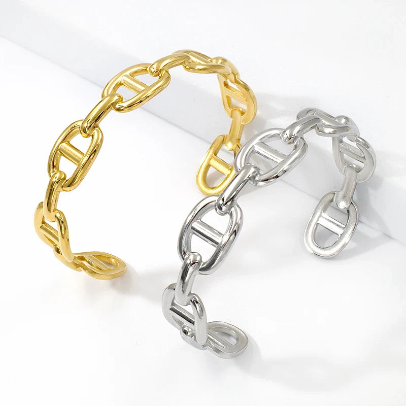 18K Gold Plated Cuff Bangle Bracelet
