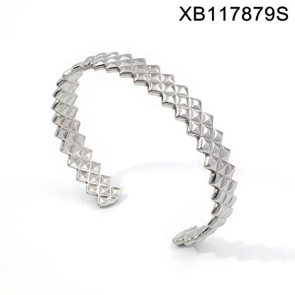 Trendy Elegant Stainless Steel Gold Plated Open Cuff Bangles