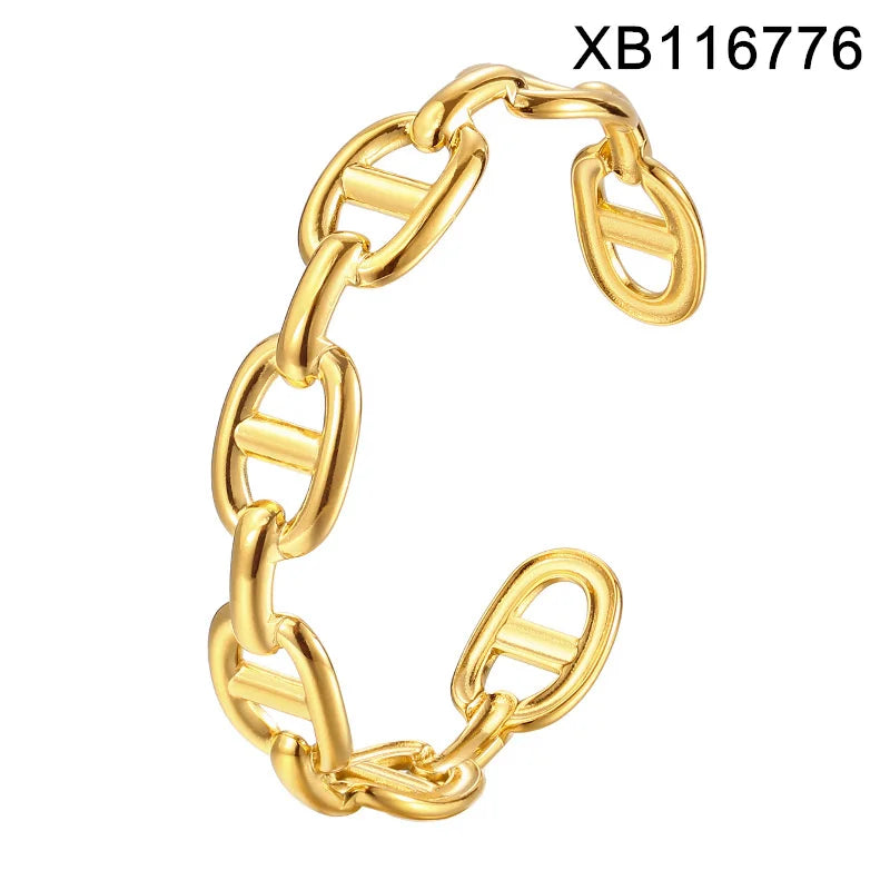 18K Gold Plated Cuff Bangle Bracelet
