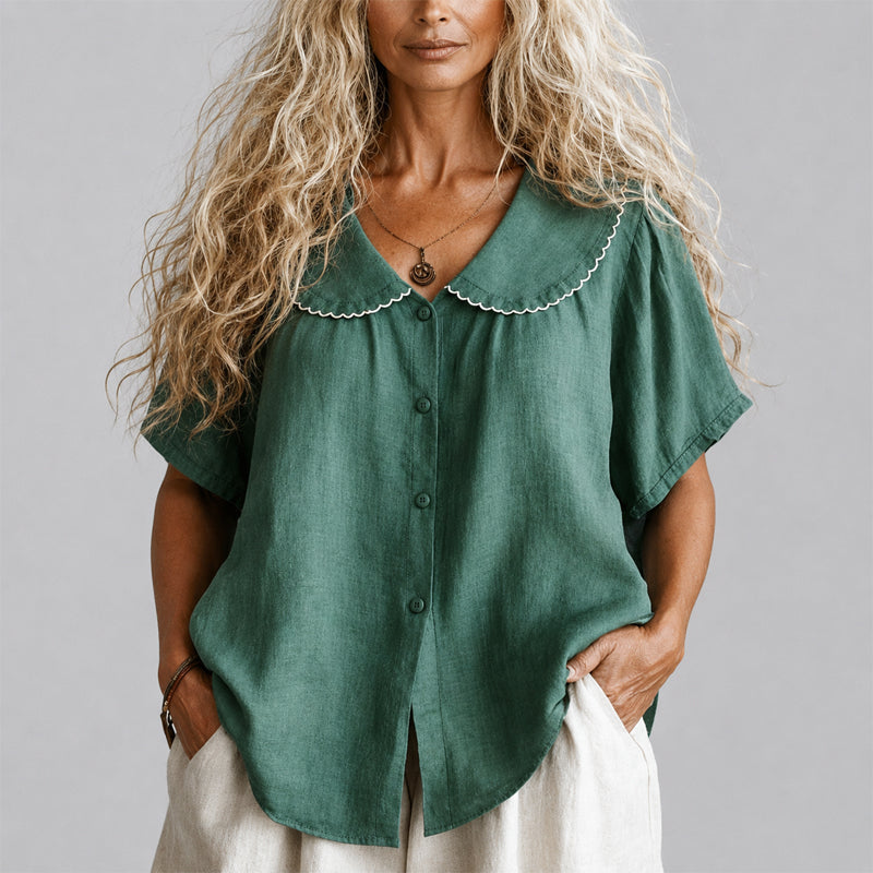 Harper - Women's Ruffled Collar Shirt