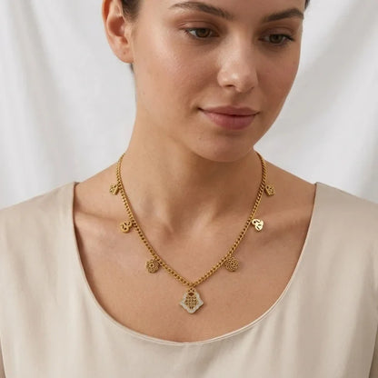 Trendy Elegant 18K Gold Plated Coin Necklace