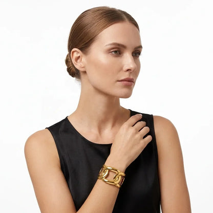 Designer Chunky 18K Gold Plated Tarnish Free Cuff Bangle