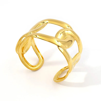 Designer Chunky 18K Gold Plated Tarnish Free Cuff Bangle