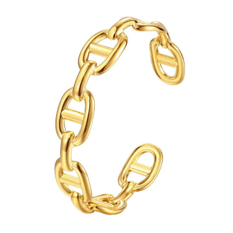 18K Gold Plated Cuff Bangle Bracelet
