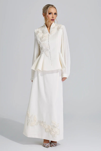 Himiko Apricot Floral Blazer Set