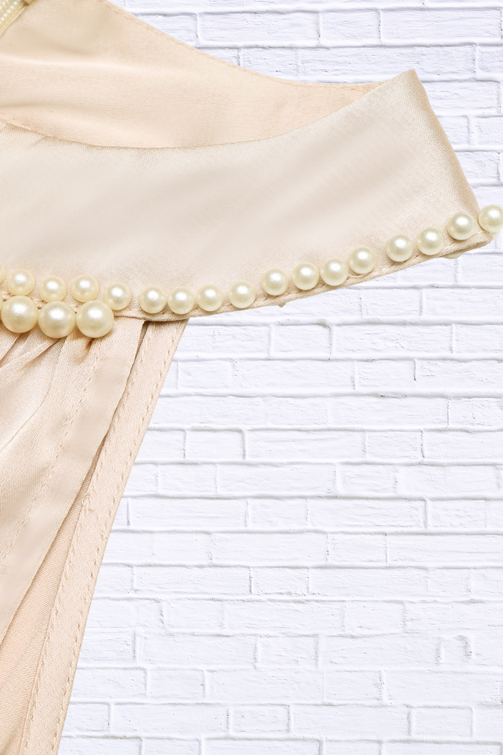 Pearl Halter Satin Midi Dress