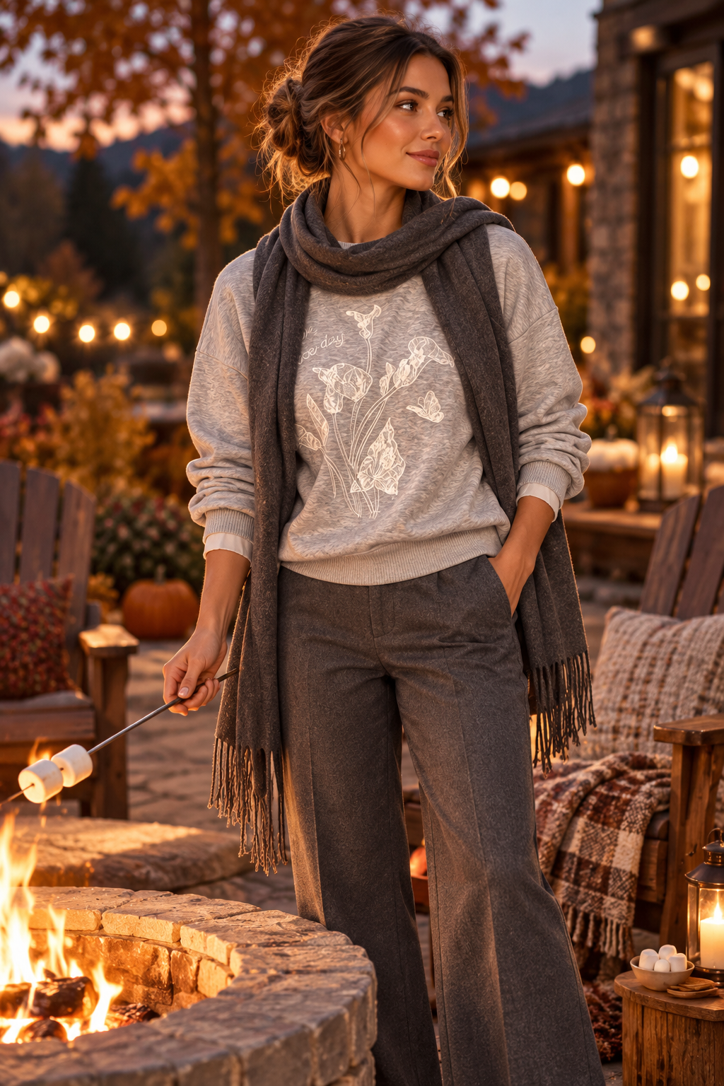Floral Crew Neck Sweatshirt