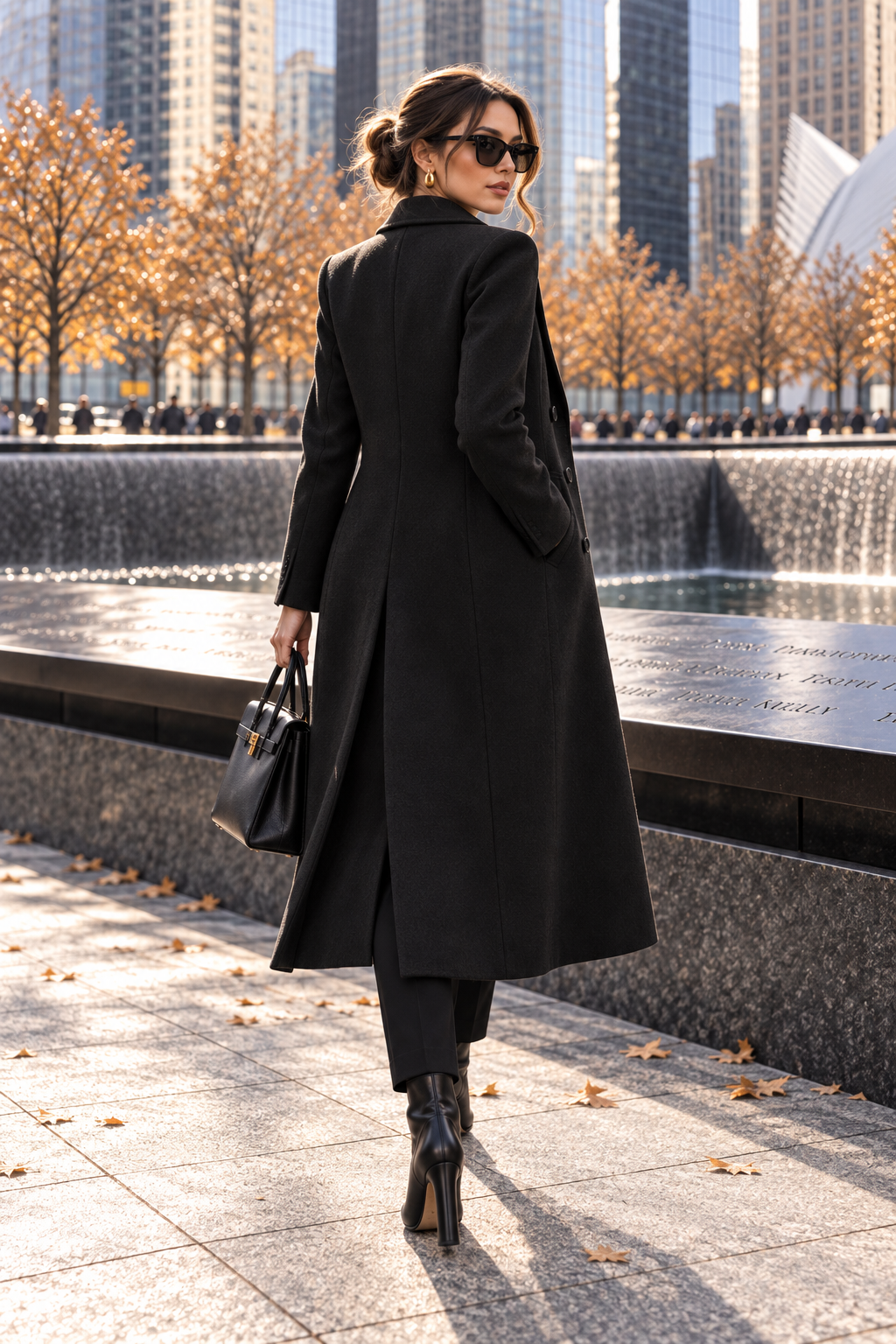 Double-Breasted Lapel Collar Coat for Women